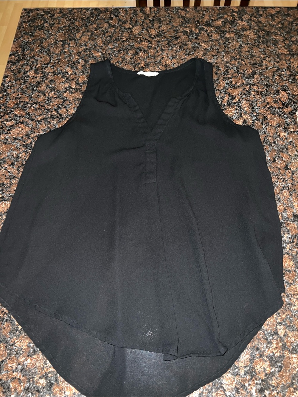 Women's Black V-Neck Sleeveless Blouse